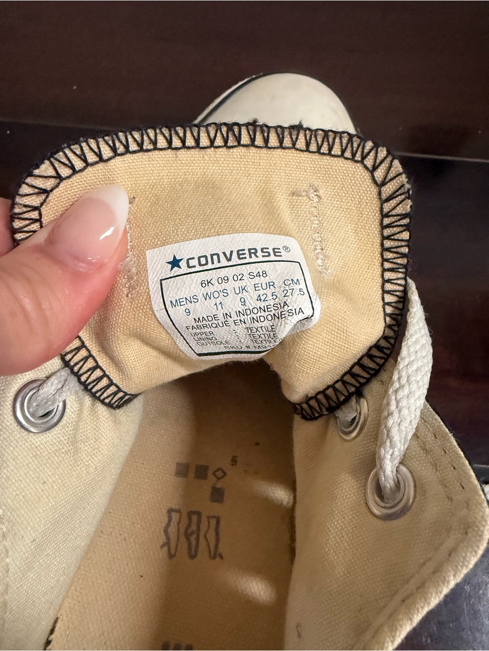 Converse Low-Top Canvas Sneakers in Black and White W11/M9 - Picture 4 of 4